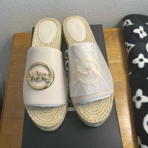 Coach sandals, brand new. Cream leather